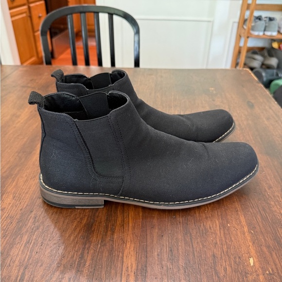 Perry Ellis Black Square Toe Boots Size 12 Men’s - Picture 2 of 8